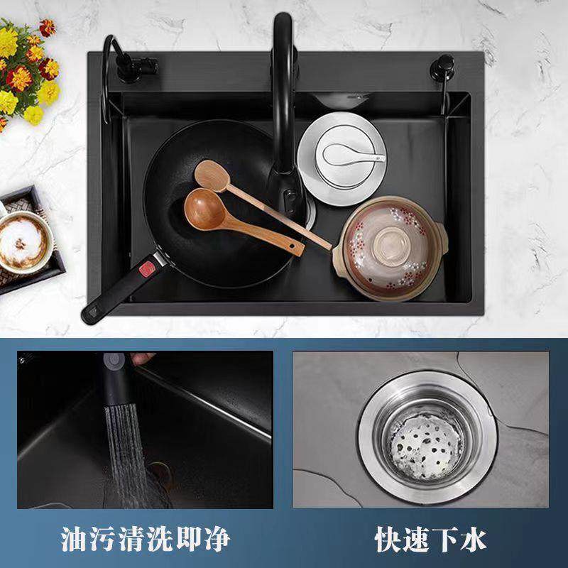 厚用黑纳米不锈钢不水槽抗菌沾RUD油厨房大单槽洗菜特池洗菜盆一,家装主材,水槽套餐,淘宝优惠券,粉丝福利购,淘宝优惠卷