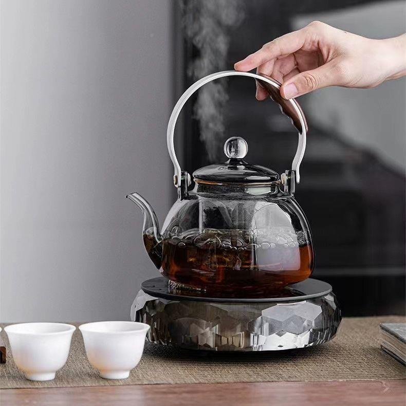围炉煮水晶陶炉套装耐高温茶玻璃壶1ds5a家用烧电水壶静煮茶器煮