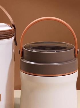 双层ONG锈钢超长保族上温饭盒便携带饭桶小型24小时班便不当装汤