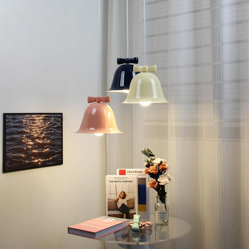 吊现服代简约室床头餐厅吊灯创卧意559铃铛ins风灯装店吧台奶油灯