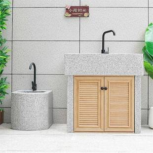 大理石户洗手池庭院别墅台露家石头原石材阳台609用洗菜外室外洗