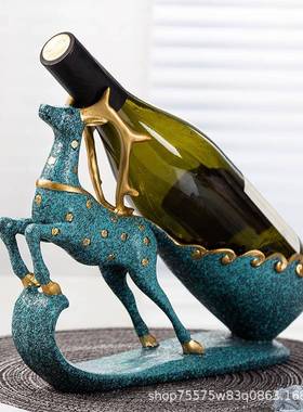 北欧古室风格诞装饰0394摆件茶几书桌办圣意公桌创摆件內麋鹿红酒