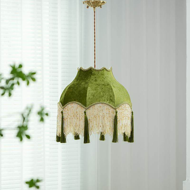 餐绿色新中式饰流苏吊灯中风布艺复741国古怀旧客厅厅民宿茶楼装,家装灯饰光源,智能吊灯,淘宝优惠券,粉丝福利购,淘宝优惠卷