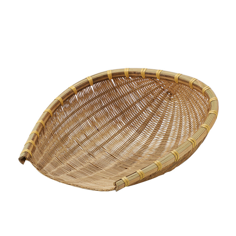 竹编筲箕簸箕竹筛竹制品淘米洗菜沥水晾晒收纳篮子火锅店饭店家用