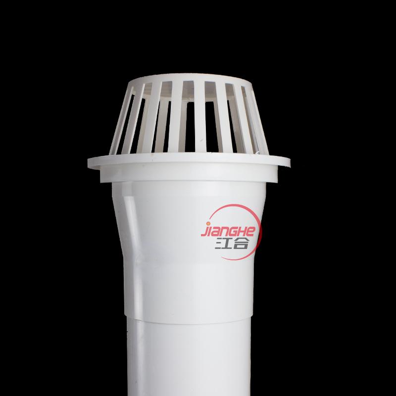 PVC天台地漏110管透气网帽 160屋面预埋圆形塑料排水管雨水斗87型