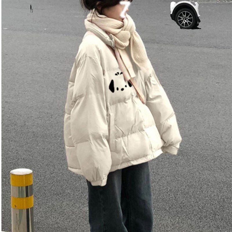 大童冬季卡通棉衣外套初中高中学生12-15岁女孩13厚牛仔两件套装