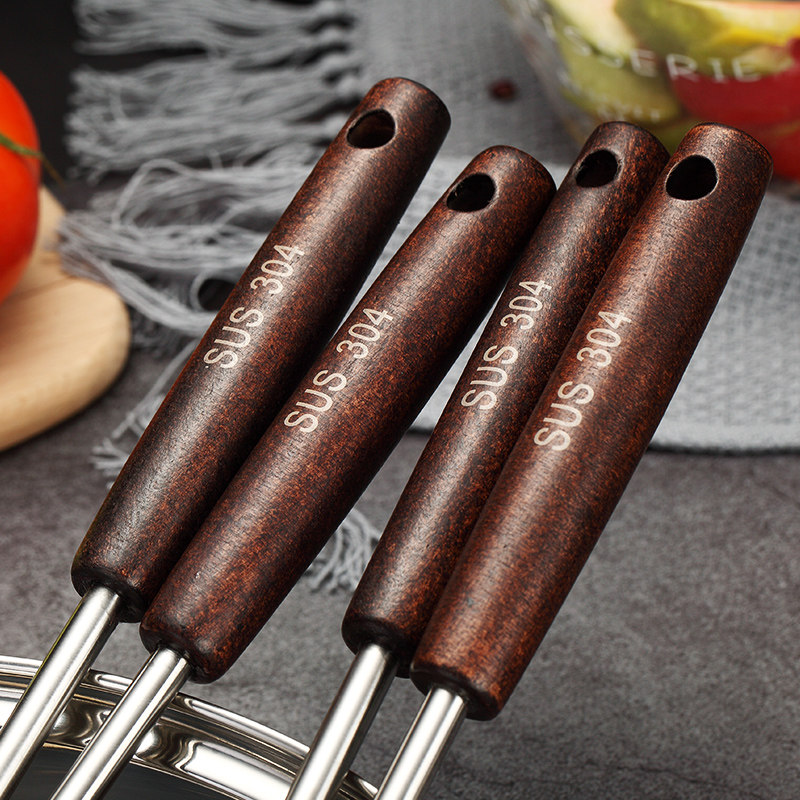 304不锈钢复古木柄锅铲汤勺漏勺长柄防烫家用炒菜铲子粥勺火锅勺