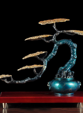 铜迎客招财发财树摆件家居客厅玄关装饰品办公室店铺开业乔迁礼品