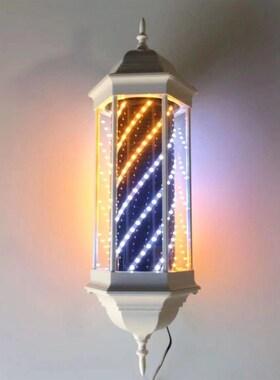 理发店转灯超亮节能LED户外防水美发店挂墙式六角复古宫灯小蛮腰