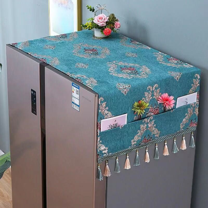 欧式冰箱防尘盖布双开门万能盖巾单开门防尘罩洗衣机顶布保护罩帘