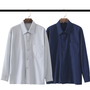 长袖 衬衫 爸爸装 休闲薄款 宽松上衣服 夏季 加肥加大码 中老年男士