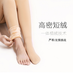 丝袜外穿保暖连体打底裤 连脚女加绒加厚款 袜子 袜秋冬季 肤肉色连裤