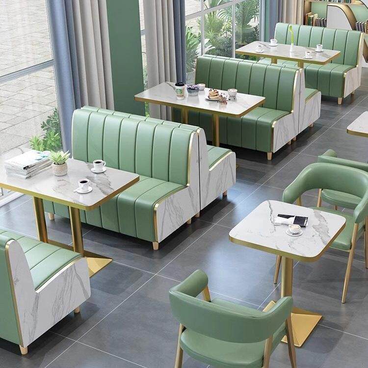 厅制837西品餐组桌椅合茶休奶闲甜咖啡店汉定堡火锅店酒吧卡座沙