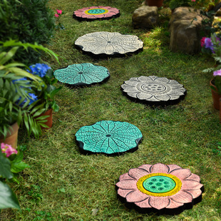 庭院花园布置步町摆件小院景观草坪脚踏石民宿装饰室外造景汀步石