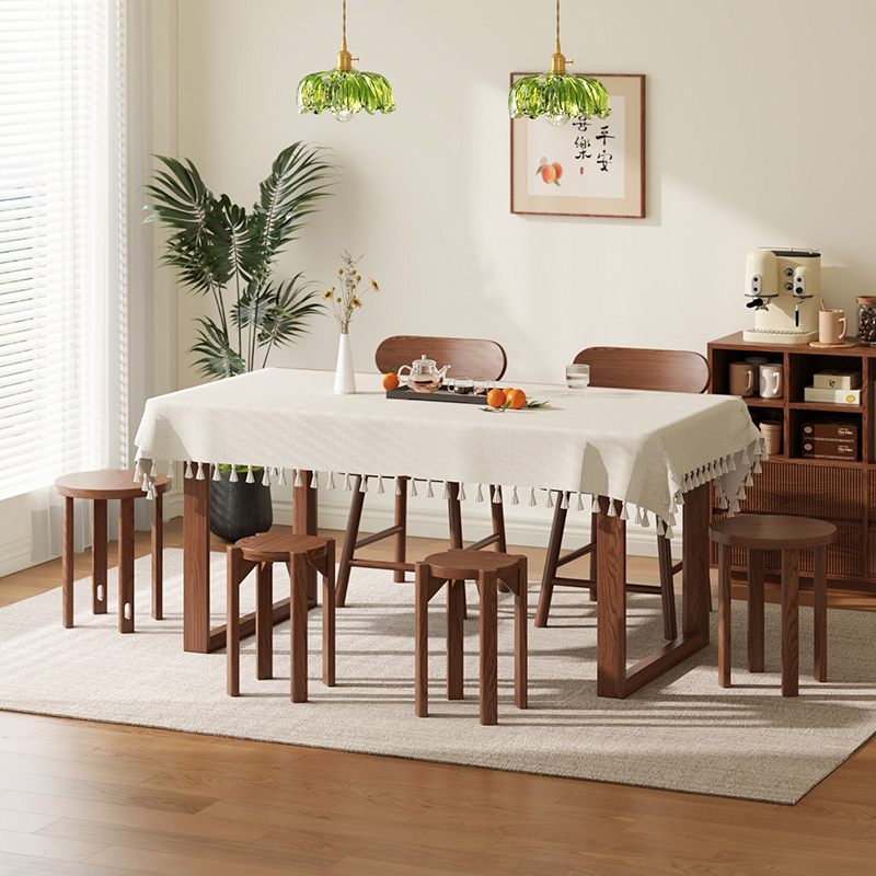 餐椅实木餐桌椅子小户型可叠放家用客厅儿童凳中式木板凳出租房用