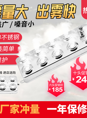 工业超声波加湿器雾化头造雾器十头雾化板10头水池喷雾景观雾化机