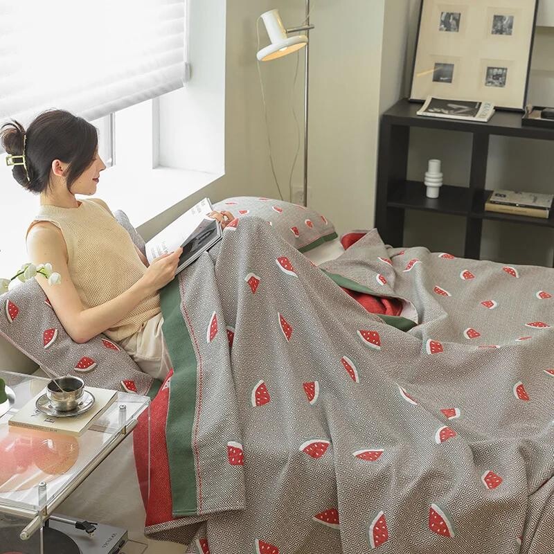 婴儿级A类纯棉六层单空调纱布透气被子毛巾双人儿童毛毯毯毯盖