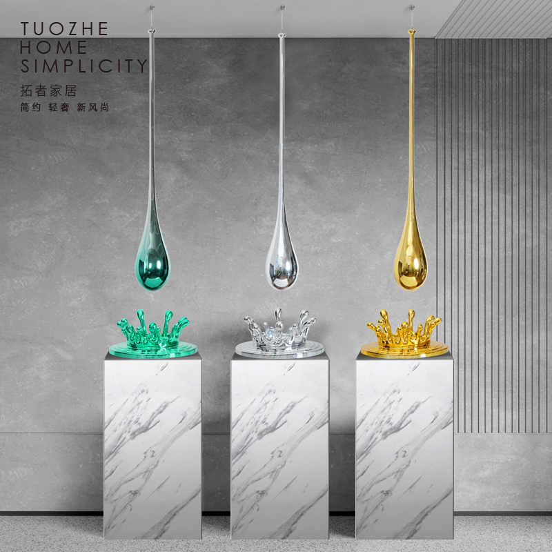 现代家居雕塑水滴吊饰酒店大堂天花吊顶挂件创意水花艺术装饰摆件