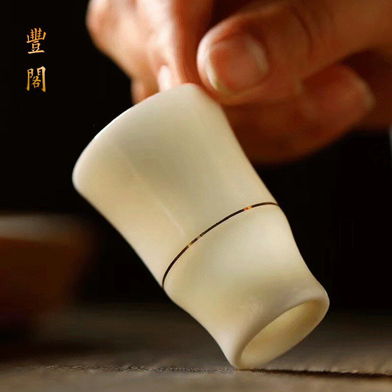 白酒杯套装羊脂玉瓷家用陶瓷分酒器中式仿古酒具套装清烈酒杯高档