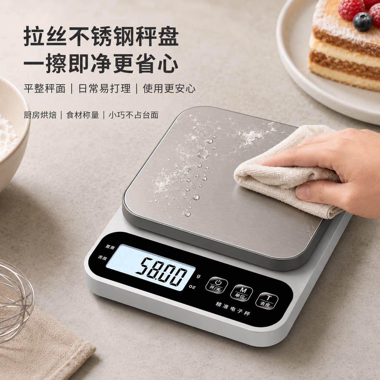 欧纪樊小型电子秤精度upNiBOy7商家用克称重厨房称秤精准用高烘焙