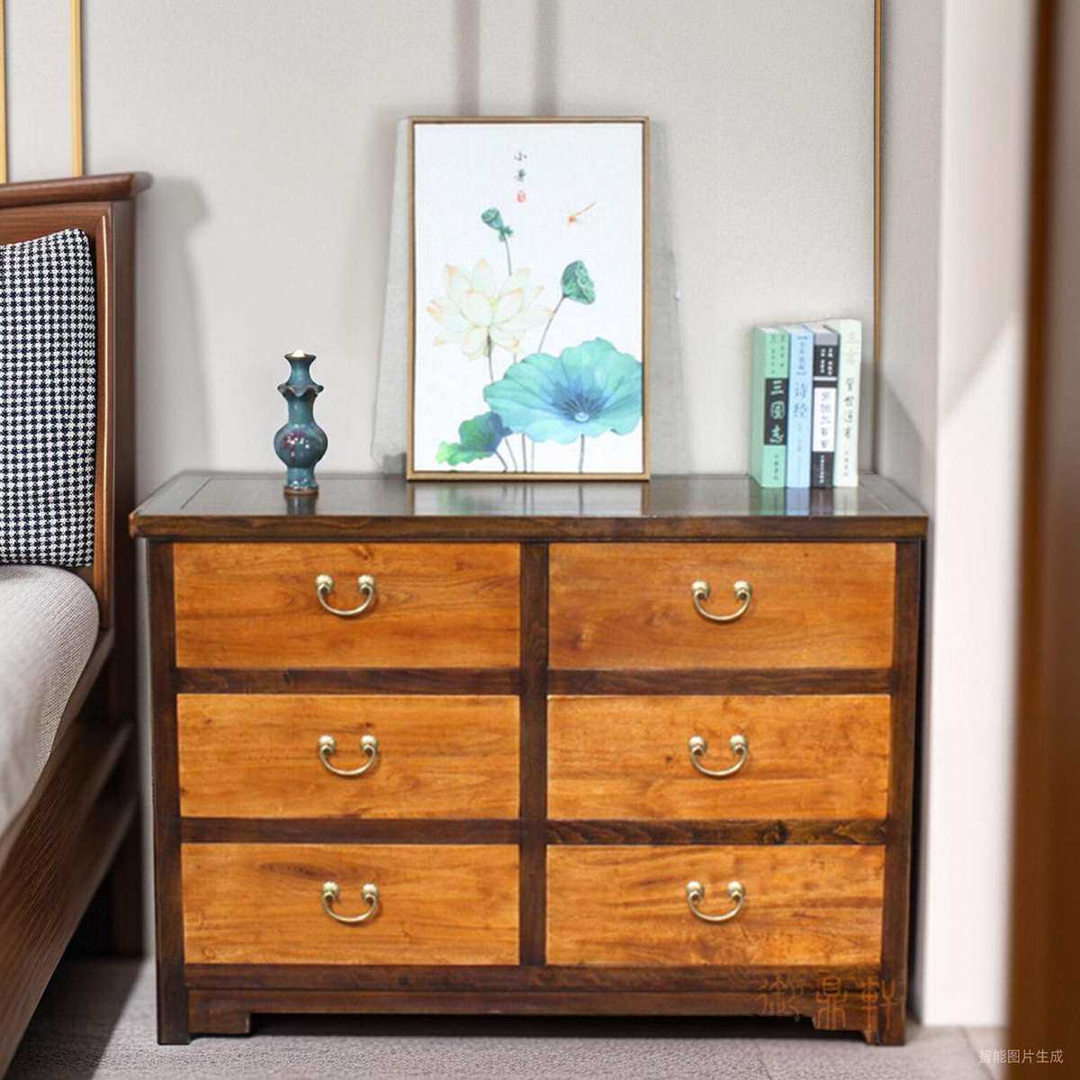 新古典中式复古五六斗客厅收纳隔断实木香樟物装饰卧室储橱柜玄关