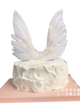 包邮 10个装白色黑色羽毛大翅膀 羽毛插件铁丝羽毛条蛋糕装饰摆件