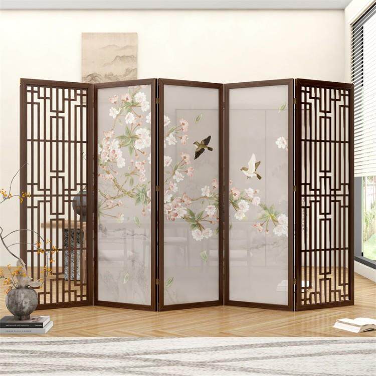2026宋海棠花鸟美学款屏风代隔断客厅入室户玄关遮挡办新公茶室折