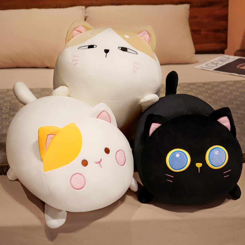 可爱胖猫咪抱枕女生睡觉男生款床上靠垫儿童卡通毛绒公仔沙发靠枕