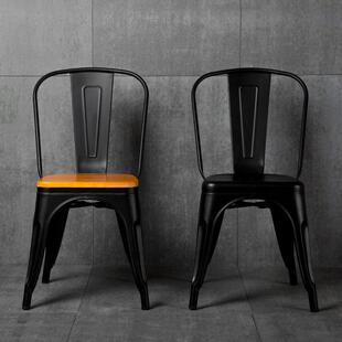 工业风椅子家用铁艺酒吧靠背休闲火锅店凳子餐椅实木餐厅烧烤音乐