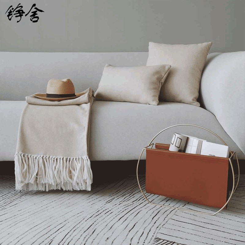 现代新款铮舍沙发毯床尾毯in搭毯搭巾空调毯盖毯米咖色民宿床旗