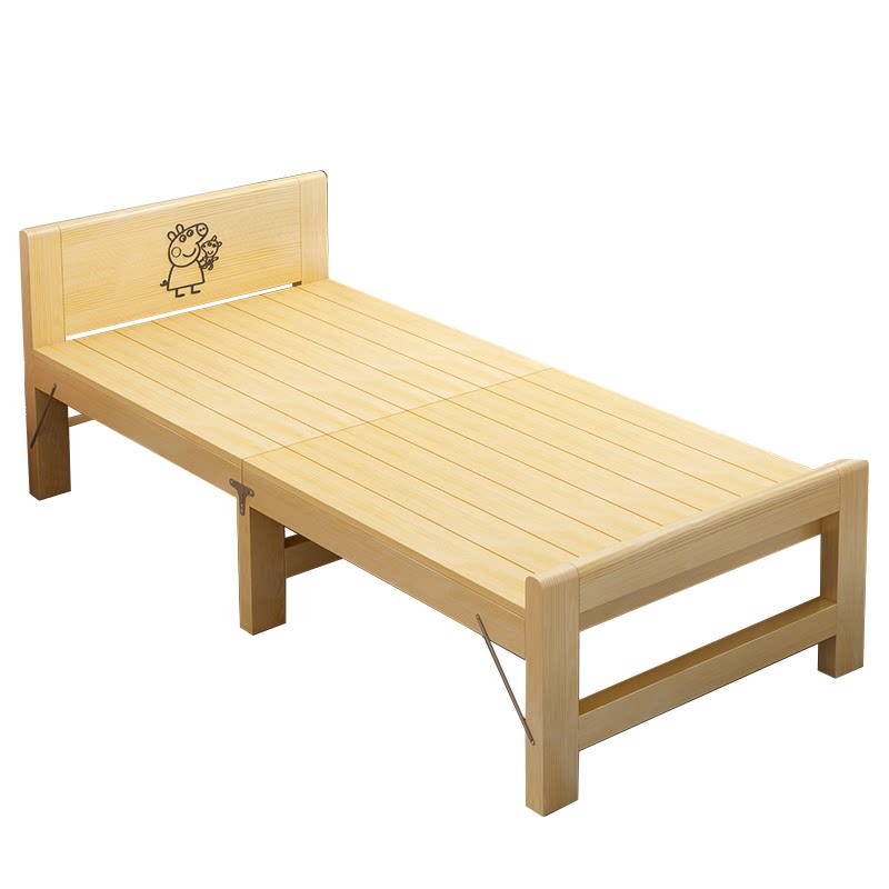 定制实木儿童折叠床带护栏宝宝床单人加宽婴儿边公主男拼接床女孩