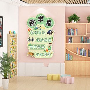 班级图书角文化墙布置幼儿园阅读益智区域角标识挂牌小学教室装饰