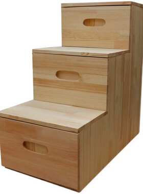 梯柜实木头多功能凳室内台阶储登高抽屉单侧简易物移动家用楼梯子