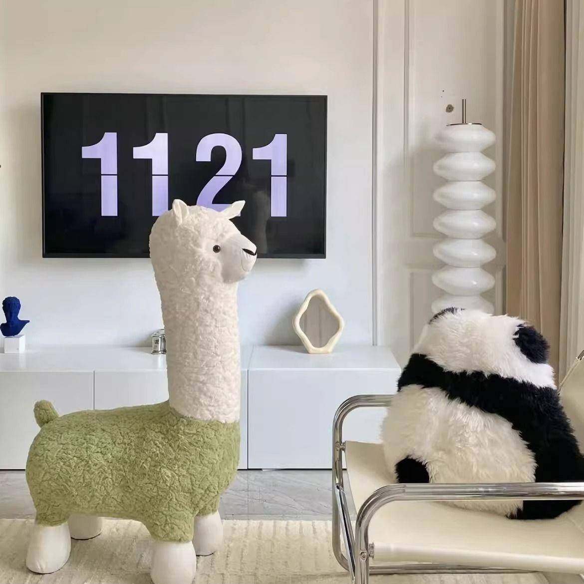 椅网红创意大号羊驼凳子厅落地摆件毛绒动礼物厂家直供座搬客家物,家居饰品,落地摆件,淘宝优惠券,粉丝福利购,淘宝优惠卷