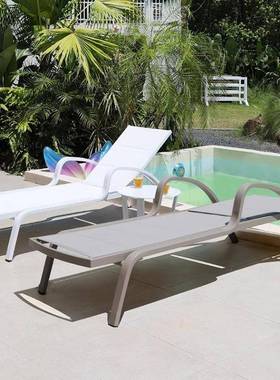 户外藤编躺椅床躺息民宿05111晒游泳池躺沙滩椅酒店温泉健身房椅
