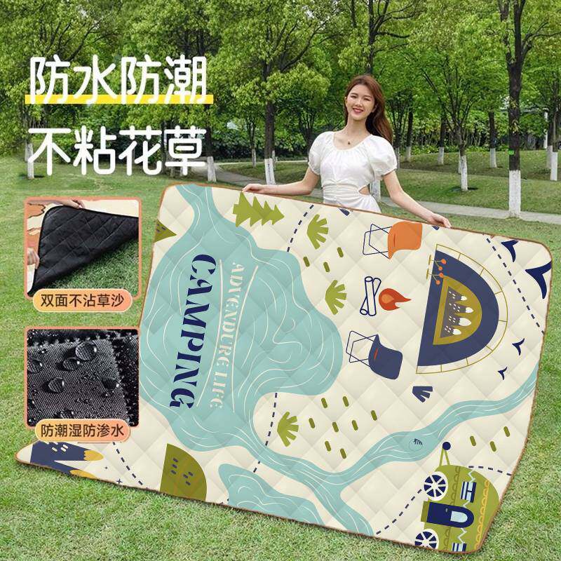 超声波野餐垫防潮垫郊游户外露营野炊地垫子草坪帐篷野餐帆布加厚
