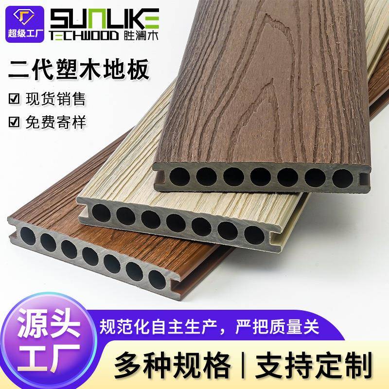 户外塑木地板台木露塑板室外地院板阳台二代共ACY挤庭塑地木板