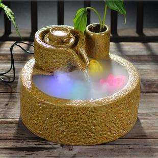 假厂家陶瓷山流水喷泉加湿化家居流鱼缸摆件高雾山流水SKS水器