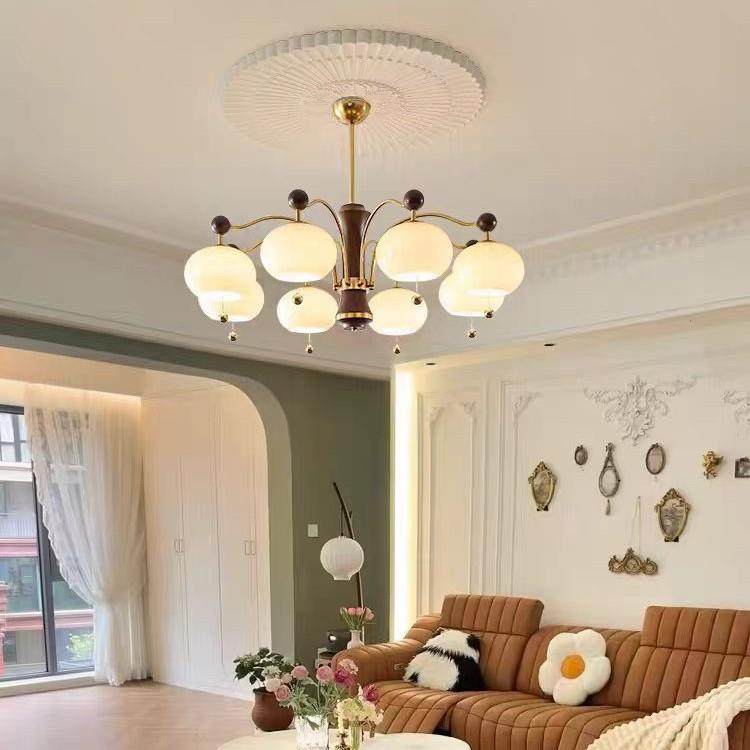 古风客厅吊灯321法式美复古柿子灯餐厅卧中奶油vintag式e全屋室灯,家装灯饰光源,智能吊灯,淘宝优惠券,粉丝福利购,淘宝优惠卷