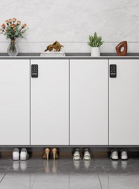 玄y岩m板带密码锁鞋柜JPK家用门口外楼道入户储物一体靠墙鞋关架