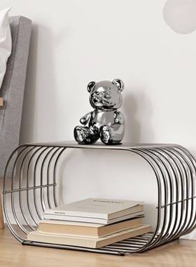 置物书架北欧铁艺小茶简约现代10561创意沙发边志桌厅客阳台报刊