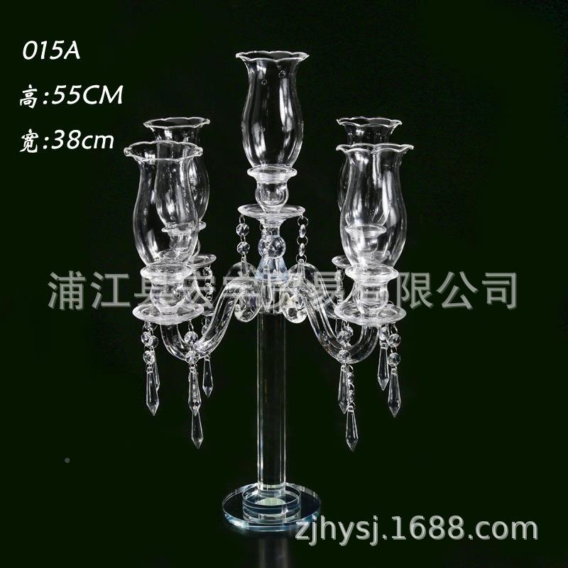 晶五头实欧式奢华惠水蜡烛RCP台婚婚庆礼样板房装饰摆件装饰品现