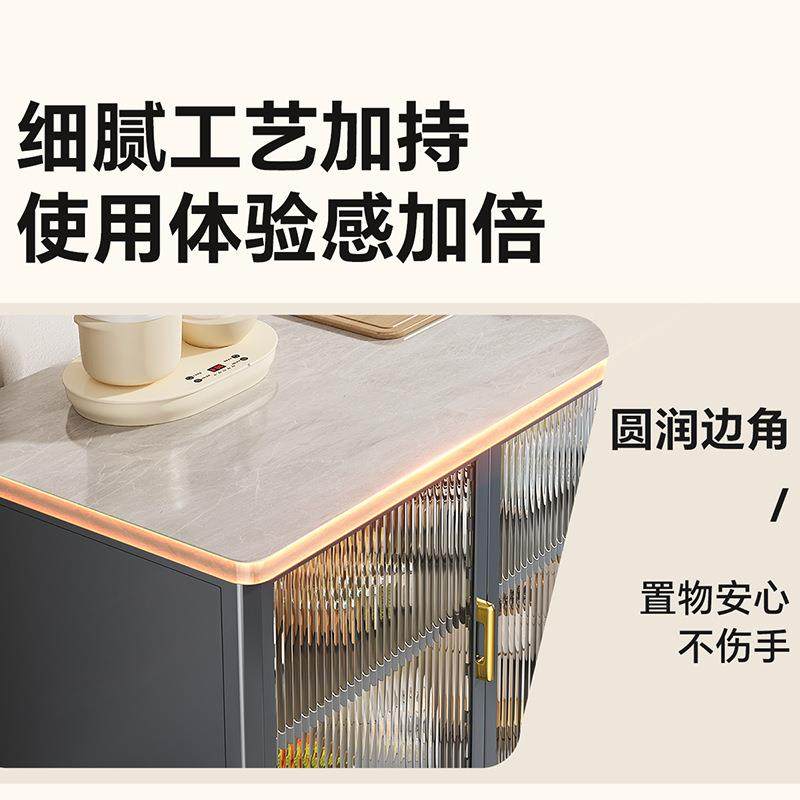 岩板餐边柜房置物架加厚收纳柜微波落炉烤K08厨箱多功能收纳地储