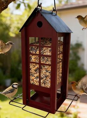 新器悬挂喂鸟喂鸟餐具庭院鸟金属INI喂款鸟器蜂补食器铁艺鸟屋装