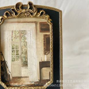 饰法式雕花蝴蝶7寸树脂相框轻复古奢画框摆结台照片墙ZXW151A-装