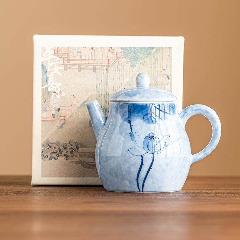 手用绘莲花鼎壶高档泡茶家过24JS04-2滤小茶壶单集壶陶瓷功夫茶具