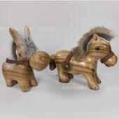 无实木雕刻香樟匠雕木刻马上有钱无忧虑小犟驴摆件驴木MYLN0369驴