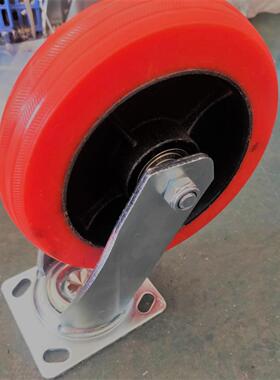 重型寸硅胶4KST-Z-GJ5寸6寸8寸红色耐高温轮胶轮子硅推车脚轮