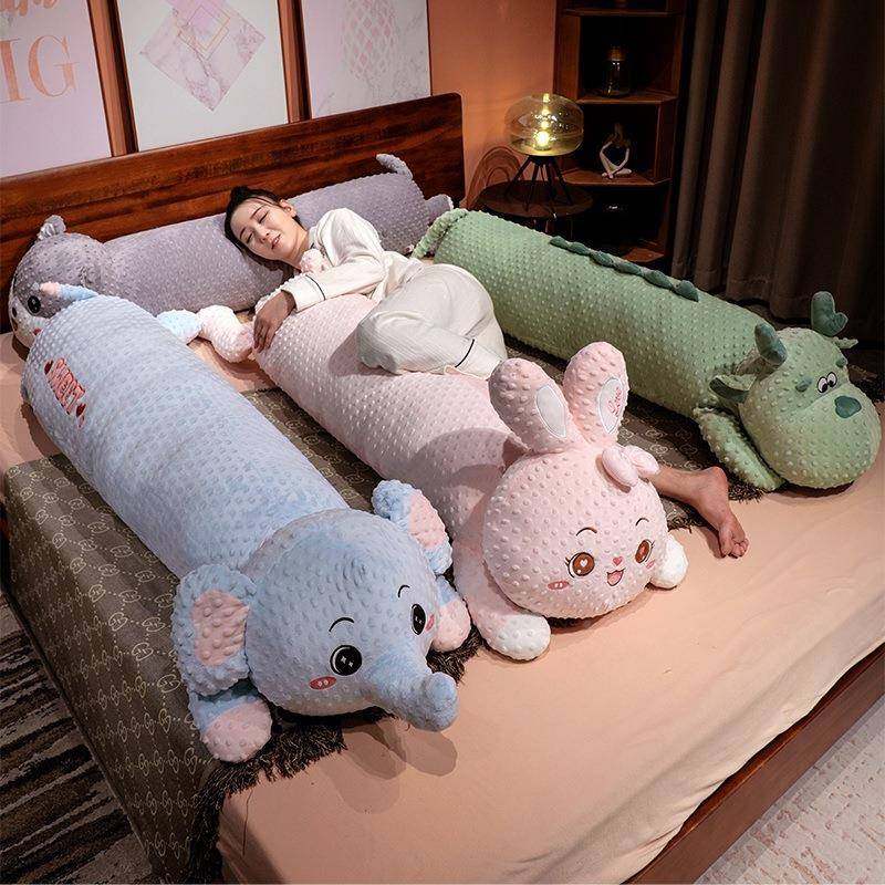 趴姿豆绒粉兔豆女生夹条床上睡觉侧睡txb腿枕头长抱枕大靠背布娃,居家布艺,抱枕被,淘宝优惠券,粉丝福利购,淘宝优惠卷