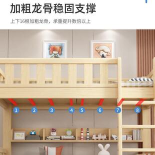全实木人高低成床上下无品牌/铺木床学宿舍床上下双层床家用校子